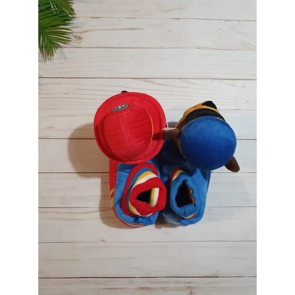 Paw Patrol Light Up Slippers, Toddler Warm Plush House Shoes, Chase & Marshall - Picture 6 of 9